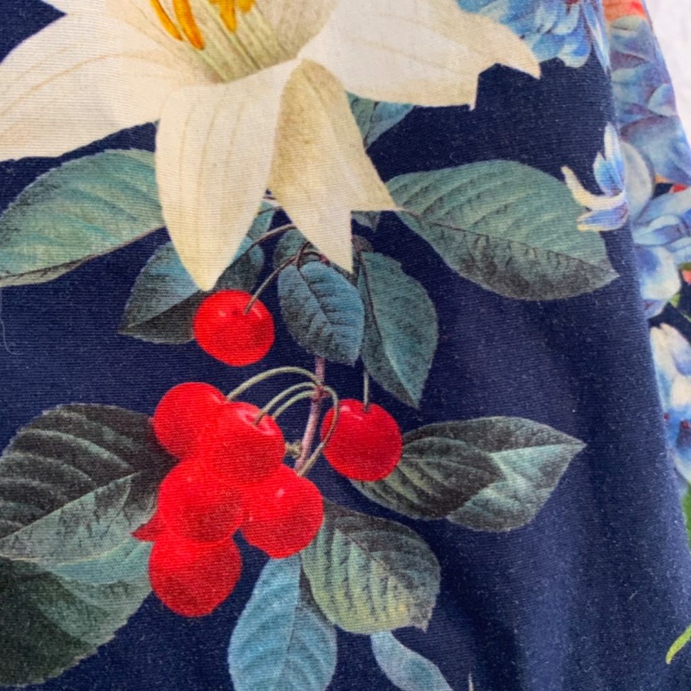 Sachin & Babi Fruit Floral Print Mini Dress Size 10 Blue Brunch Garden Party - Picture 6 of 16